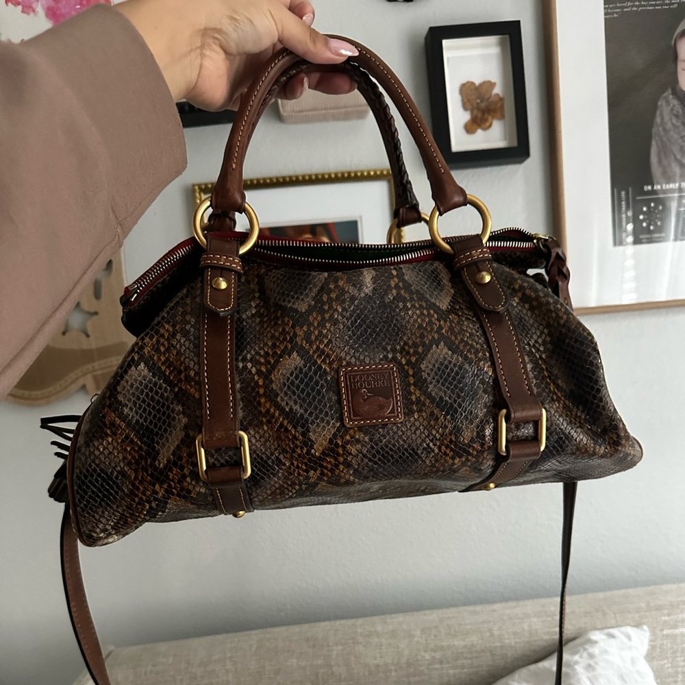 Dooney & Bourke Python Florentine embossed leather satchel handbag